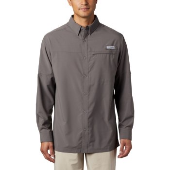 Columbia Overhemd Heren, PFG Grander Marlin Woven Long Sleeve Grijs, 18OHUZWSQ